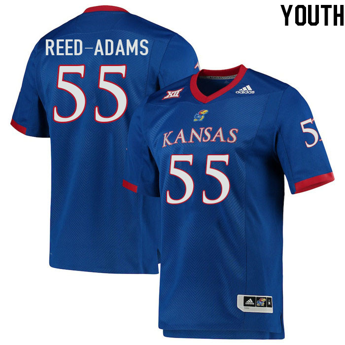 Youth #55 Ar'maj Reed-Adams Kansas Jayhawks College Football Jerseys Stitched Sale-Royal